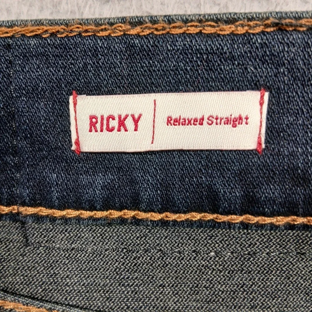 True Religion Section Straight Seat Flap Pocket Jeans‎ Men's 40 Dark Wash EUC